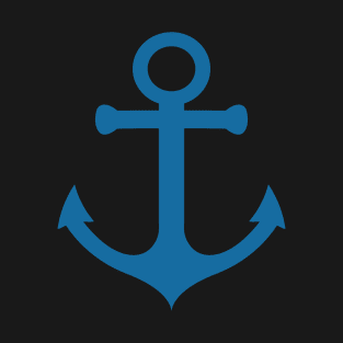 Blue Simple Anchor, Maritime T-Shirt