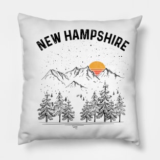 New Hampshire State Vintage Retro Pillow