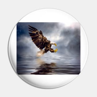 Bald eagle swooping Pin