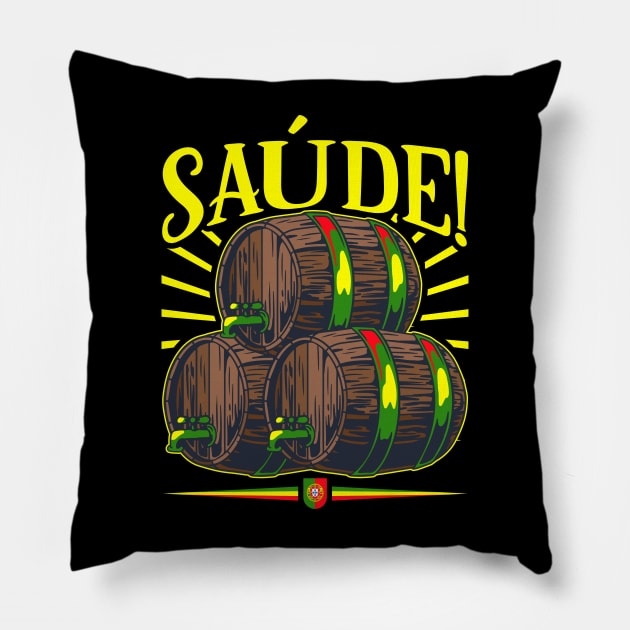 Saúde - Portuguese toast Pillow by Modern Medieval Design