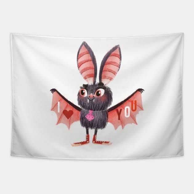 I love you Bat Tapestry by Geeksarecool