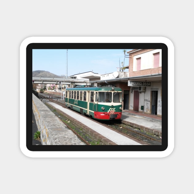 Etna Linguaglossa train Magnet by foxxya