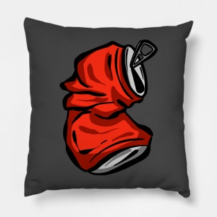 Crushed Soda Cola Can Cartoon Pillow