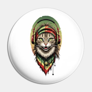 Cool Rasta Cat Pin