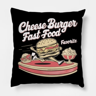 Cheese Burger Fast Food Favorite Pillow