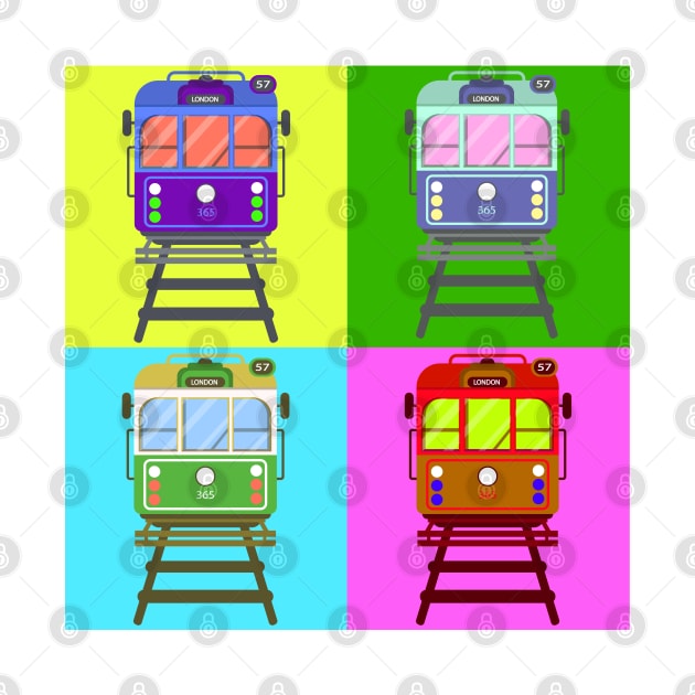 Tram train pop art by IDesign23