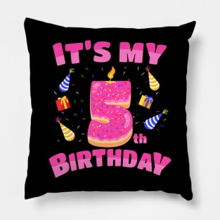 Sweet Donut Its My 5Th Birthday 5 Yrs Old Pillow