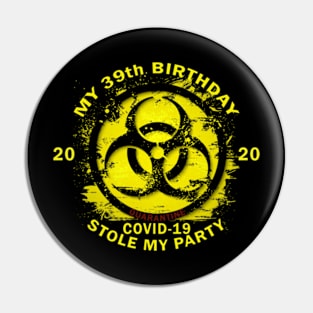 39th Birthday Quarantine Pin