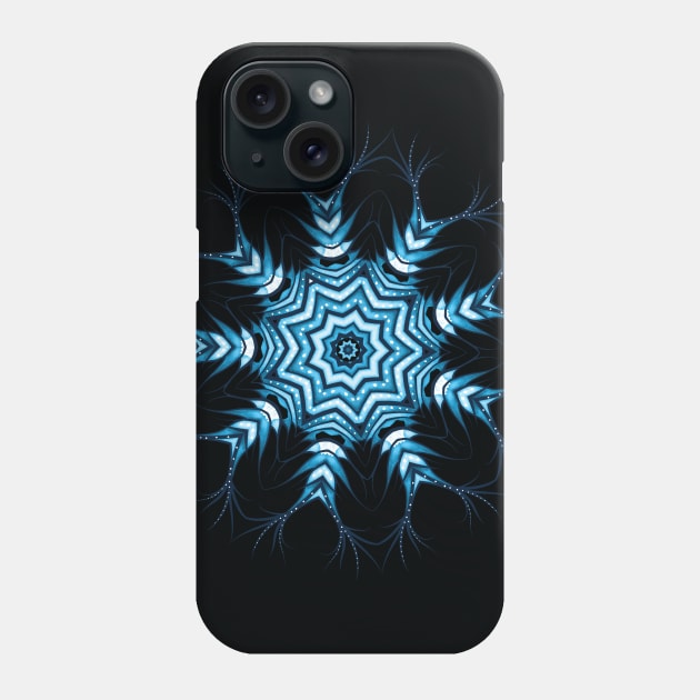 Snowflake Mandala In Blue Phone Case by Boriana Giormova