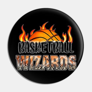 Classic Basketball Design Wizards Personalized Proud Name Pin