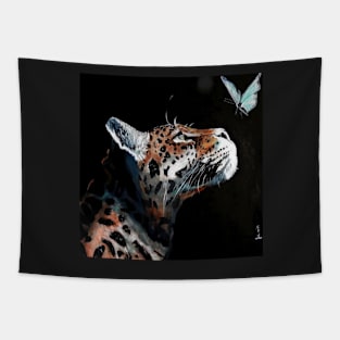 A Jaguar and a Butterfly Tapestry