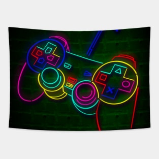 Neon joystick Tapestry