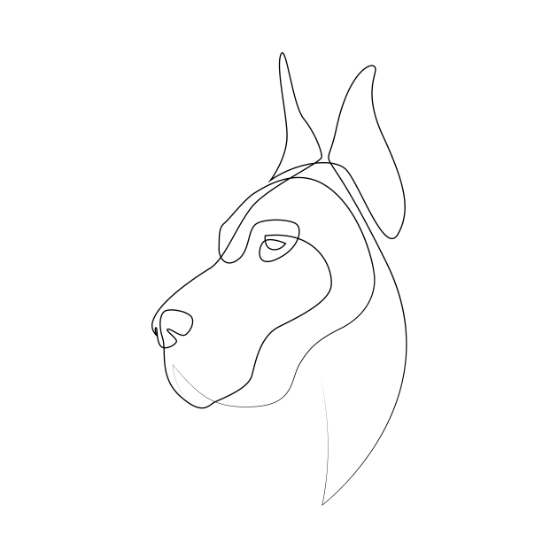 Great Dane - one line drawing by addillum