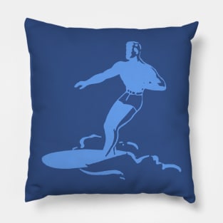 Retro Surfer Dude (Solid Graphic Version) Pillow