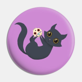 Kitty sugar skull Pin