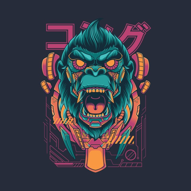 Awesome Cyberpunk Space Gorilla by SLAG_Creative