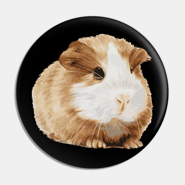 Fluffy Guinea Pig For Guinea Pig Lovers Pin by BadDesignCo