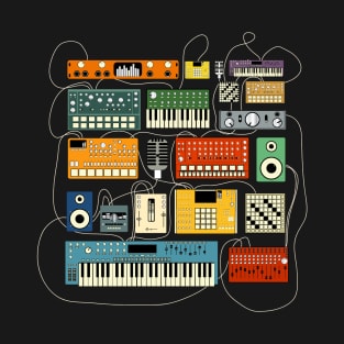 Synthesizer and Drum Machine Electronic Music Producer T-Shirt