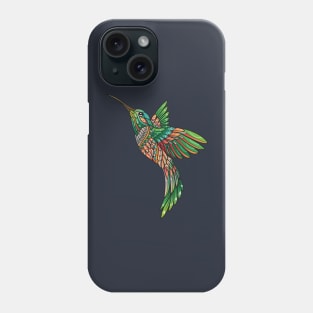 Vibrant Flight: Stylized Hummingbird Phone Case