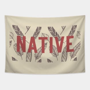 NATIVE Feather Design Red and Maroon Print Tapestry