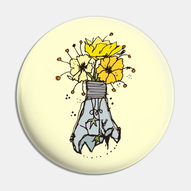 Light bulb with yellow flowers sketch 2 Pin by linespace-001