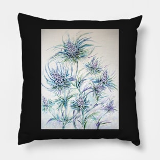 scottish blue thistles Pillow