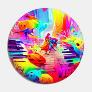 Colorful Art for Music Lovers Art Pin