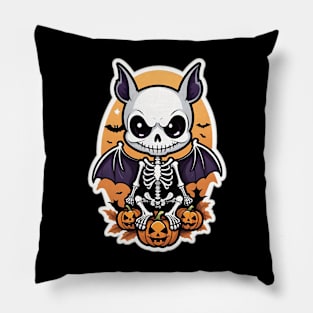 Halloween Skeleton Bat Pillow