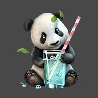 Panda with a glass of soda T-Shirt