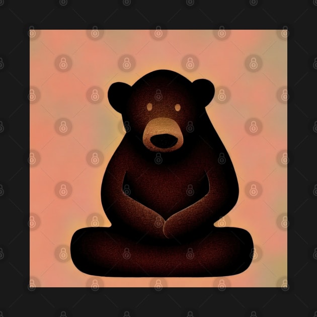 Brown Bear In Contemplation Sitting Peacefully Meditating Illustration by SubtleSplit