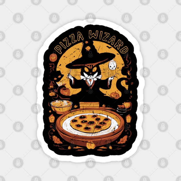 Pizza Wizard Magical Witch Magnet by Trendsdk
