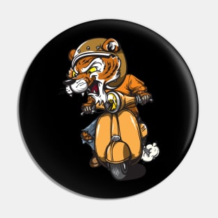 tiger rides a vespa Pin