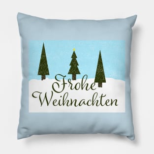 Frohe Weihnachten- Merry Christmas in German Pillow