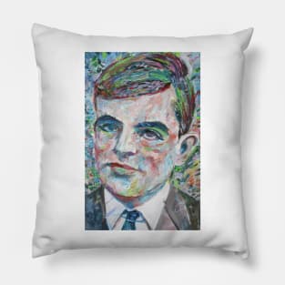 ALAN TURING oil portrait Pillow