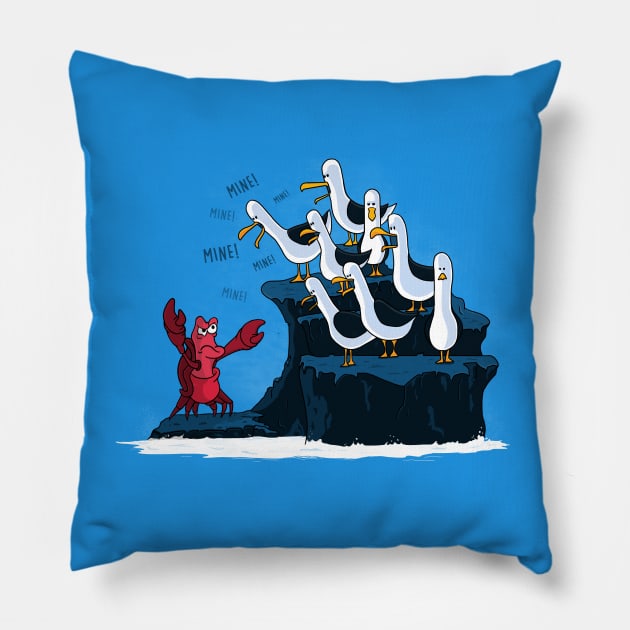 The crab is mine! Pillow by tinkerpen