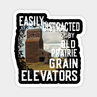 Vintage retro: Easily Distracted by Prairie Grain Elevators Magnet