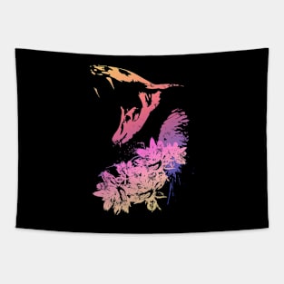 Cobra and Flowers - Cream Tapestry