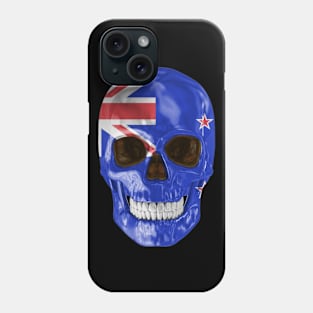 New Zealand Flag Skull - Gift for New Zealander With Roots From New Zealand Phone Case