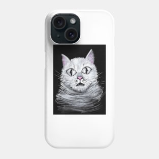 Spooky Cat Looking at a Bat Phone Case