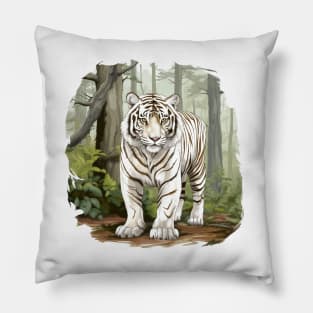 White Tiger From India Pillow