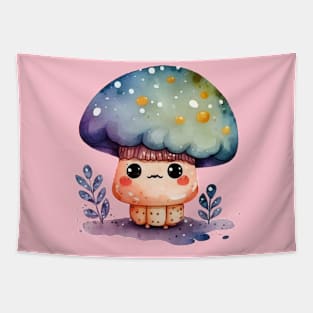 Adorable Cartoonish Mushroom Design Nine Tapestry