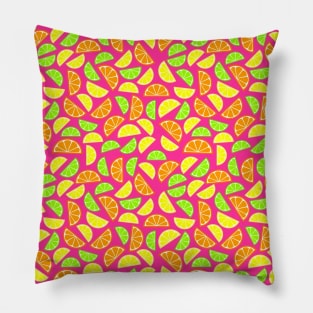 Lemons, Limes, Oranges, | Citrus | Pop Art Pattern Pillow