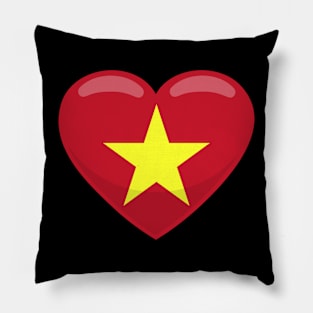 Vietnam Flag Heart Pillow