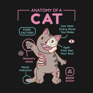 Awesome Anatomy Of Cat Animal Perfect Gift For Cat Lover T-Shirt