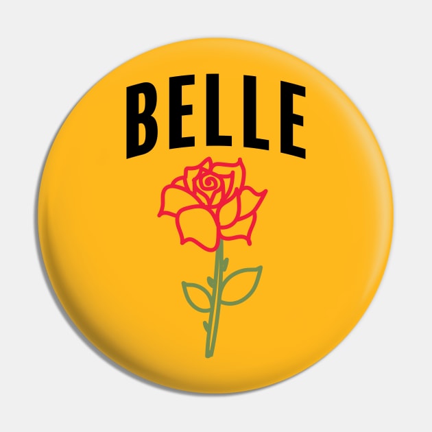 Belle with Simple Rose Pin by Geek Tees