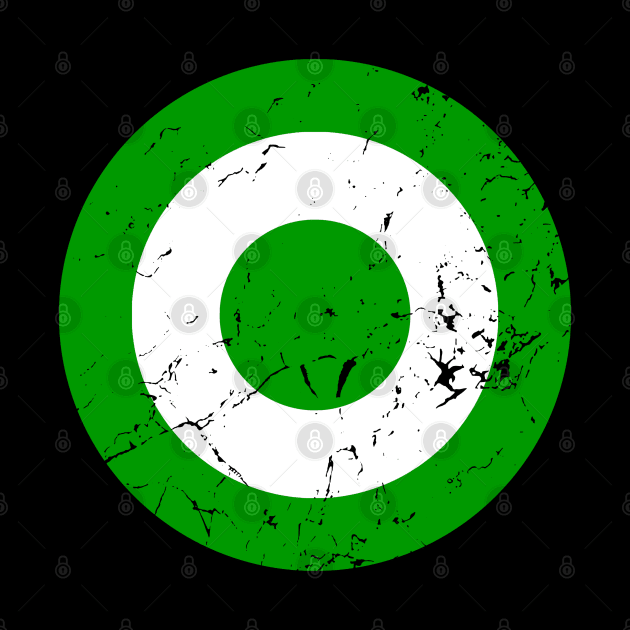 Distressed Green and White Roundel by Alan Hogan