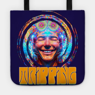 Tripping - Captioned (2) - Trippy Psychedelic Art Tote