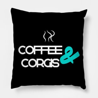 Coffee And Corgis Dog Design Pillow