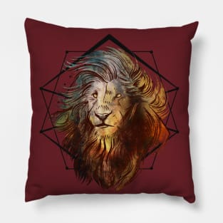 Sacred Geometry Lion II Pillow