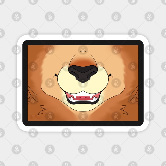 Tan Mane Lion Face Magnet by KeishaMaKainn